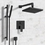 Remer SFR42 Matte Black Rain Shower System with Handheld, Rain Shower Head, Shower Faucet Set